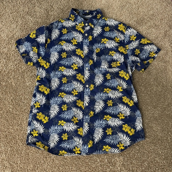 Banana Republic Men’s Stretch Soft-Wash Slim Fit Hawaiian Shirt‎ Size XL - Picture 1 of 7